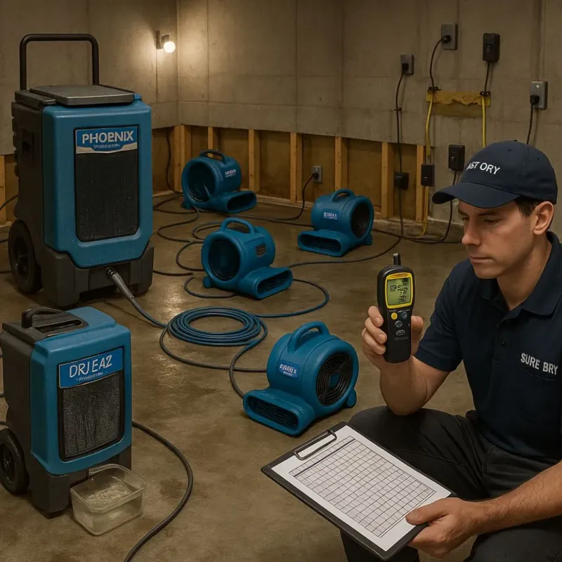 Structural Drying and Dehumidification process in Morrisville, VT